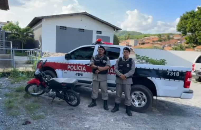 Moto roubada em Logradouro é recuperada pela PM em Belém