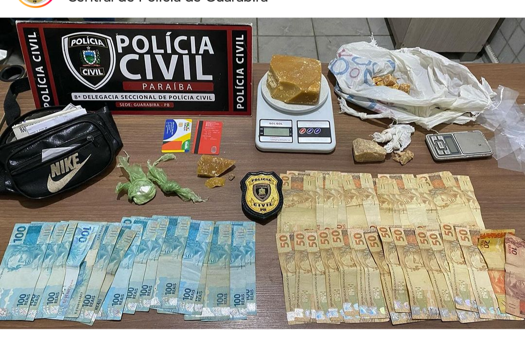Polícia Civil apreende drogas, dinheiro e prende uma mulher por tráfico, em Guarabira