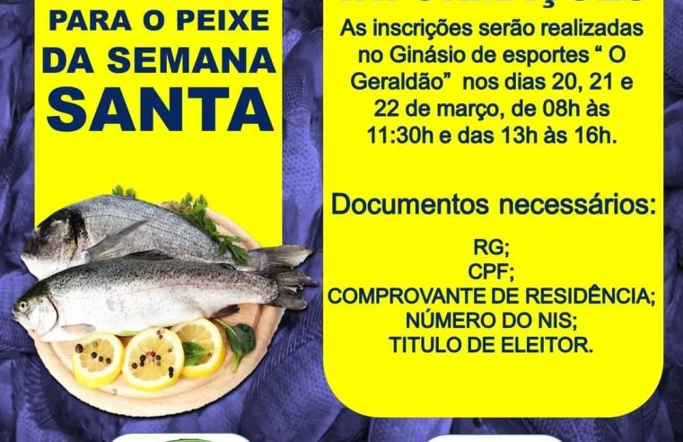 Prefeitura de Sertãozinho anuncia datas de cadastro para distribuição do peixe na semana santa