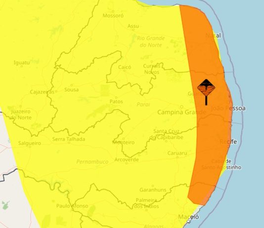 Alertas de chuvas intensas do Inmet são renovados para cidades da Paraíba