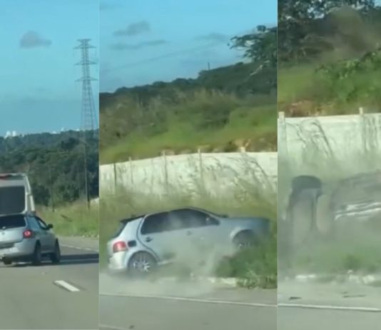 Motorista de van envolvido em discussão de trânsito que resultou em capotamento é preso; Veículo é da Prefeitura de Alhandra