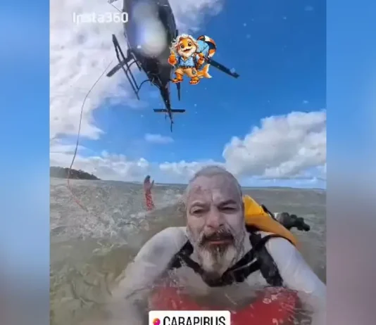 Velejador é resgatado pelo Corpo de Bombeiros na Praia de Carapibus