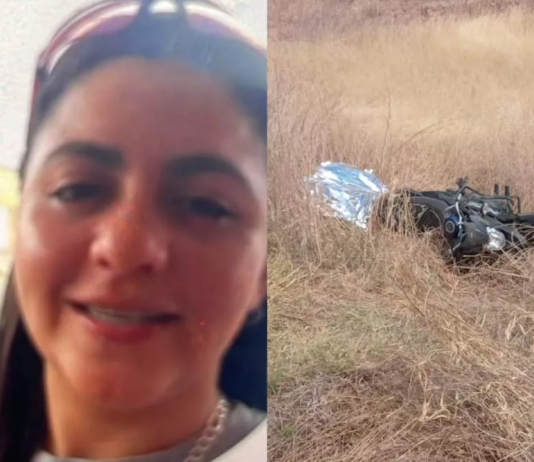 Mulher morre após acidente com motocicleta