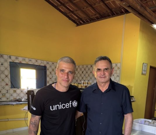 Prefeito de Dona Inês recebe Bruno Glagliasso, embaixador do UNICEF